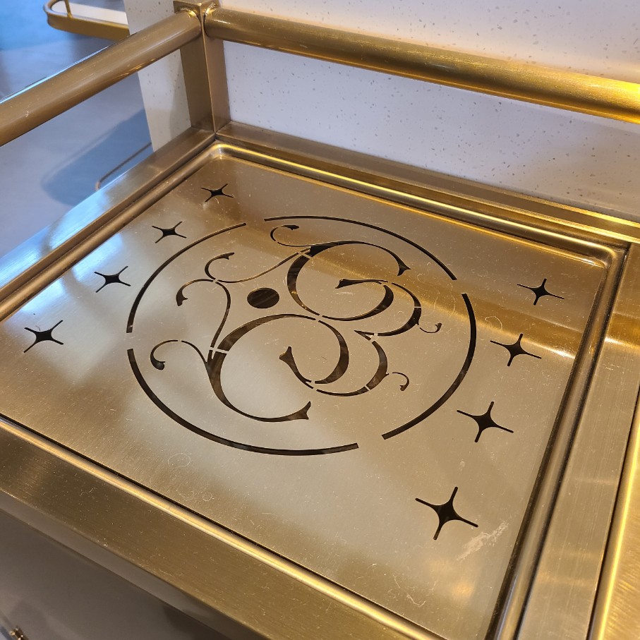 [공부차] 304 스텐 금색 다도 테이블 (금주전자,화로)