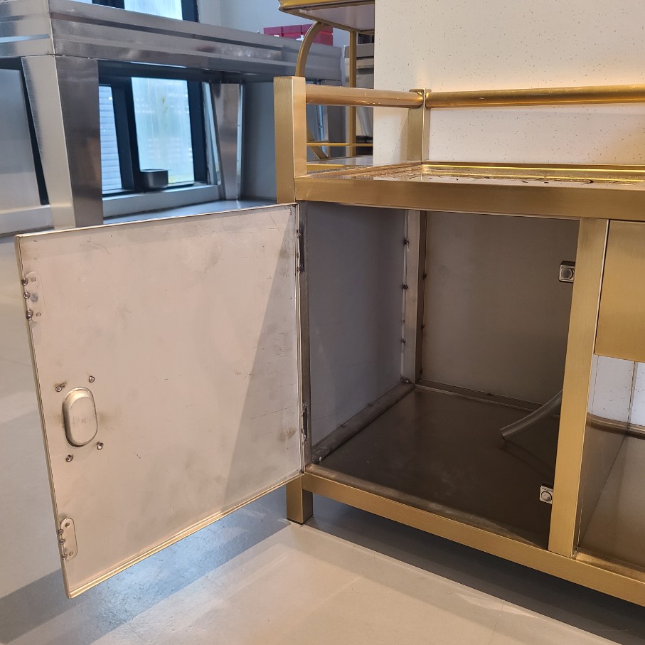 [공부차] 304 스텐 금색 다도 테이블 (금주전자,화로)