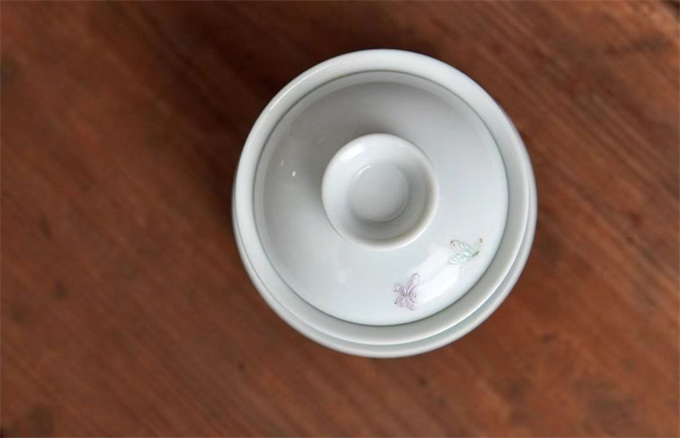 법랑채 소개완-목단 珐琅彩小盖碗-牡丹(130ml)