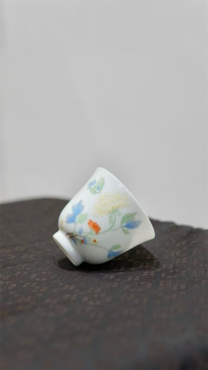 법랑채 화신배-목단 珐琅彩花神杯-牡丹(95ml)