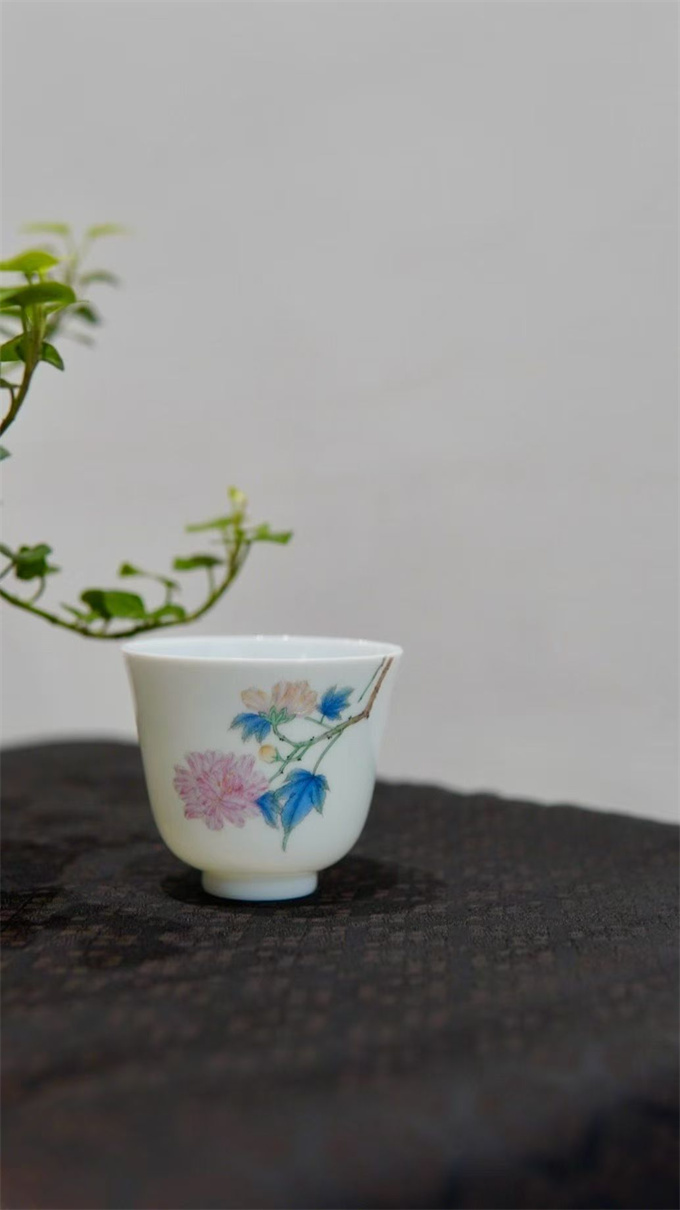 법랑채 화신배 - 부용 珐琅彩花神杯-芙蓉(95ml)