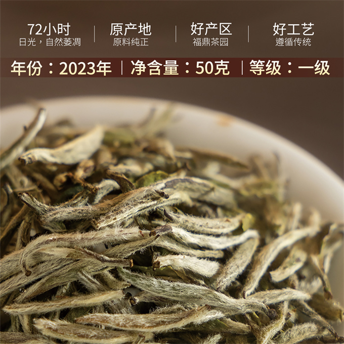 [명품 鼎白] 정백침호 2023년 백호은침 1급백차 50g